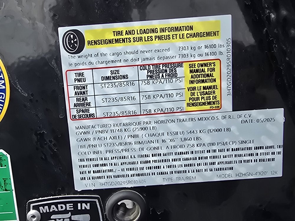 20' HZH GN Dump Trailer w/ 4' Walls (2) 12k Axles, 3-Way Door, Tarp, Hydraulic Jacks - DT4 Heavy Duty - Stryker Dealership Group