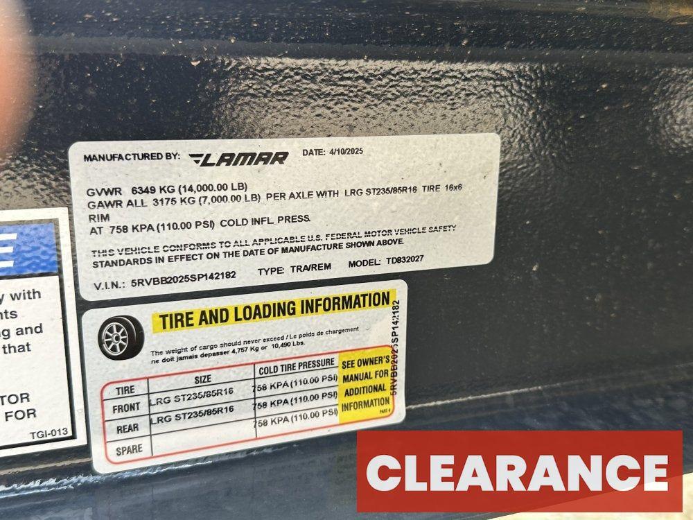 20' Tilt Trailer Lamar (2) 7K Axles 14K GVWR 10K Payload - Equipment Tilt - Stryker Dealership Group