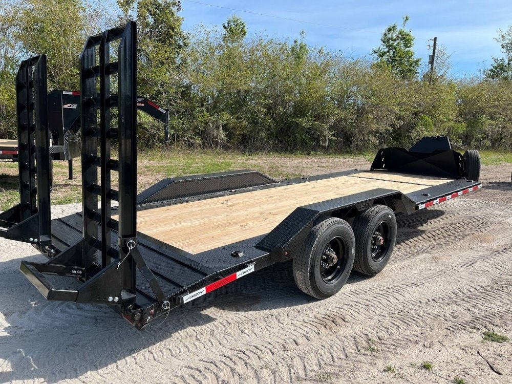 22' HEH Equipment Trailer (2) 10K Axles, Drive Over Fenders, 3' Dove W/Stand Up Ramps 4136 - Stryker Dealership Group