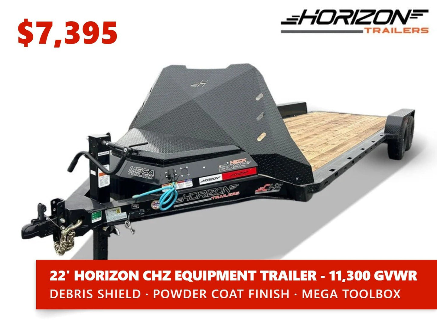 22' Horizon CHZ Equipment Trailer - (2) 5.2K Axles 016049 - Stryker Dealership Group