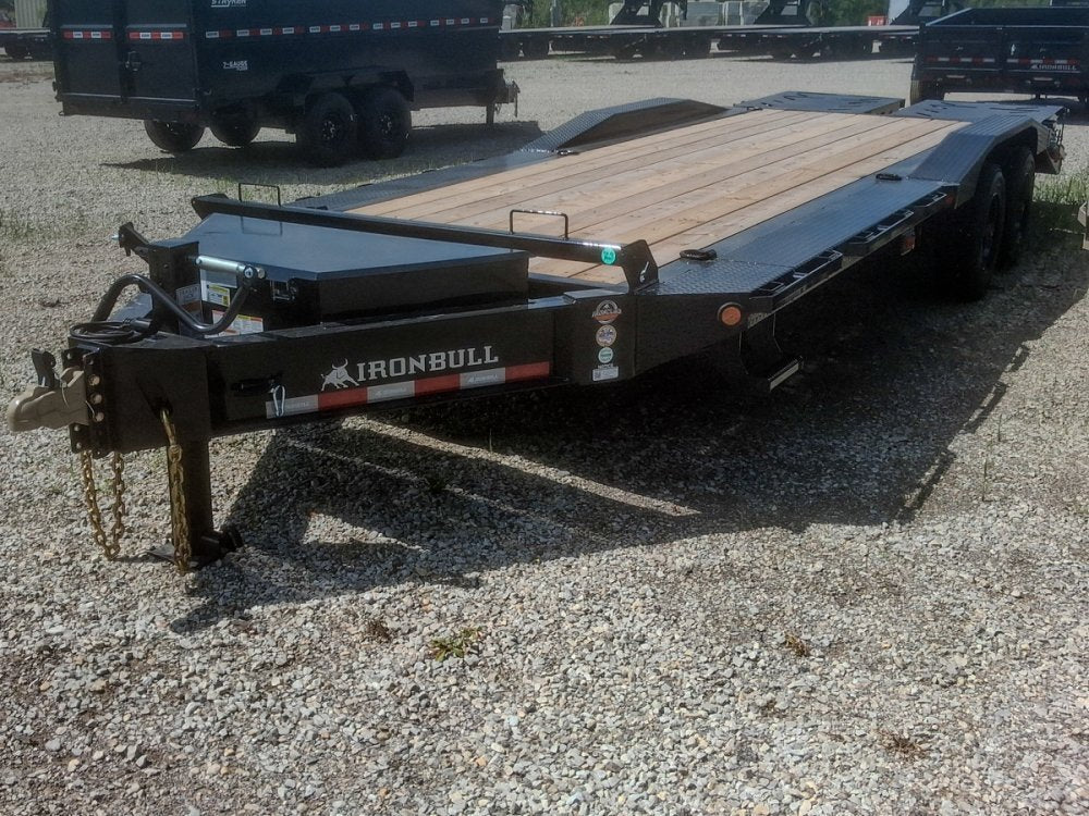 22' Iron Bull EHB Bumper Pull Equipment Trailer Mega Ramps - (2) 10,000 lb Axles 916924 - Stryker Dealership Group