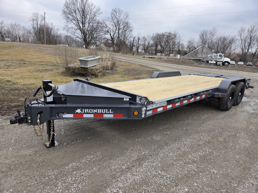 22' Iron Bull EWB Bumper Pull Equipment Trailer Mega Ramps - (2) 7,000 lb Axles 112609 - Stryker Dealership Group