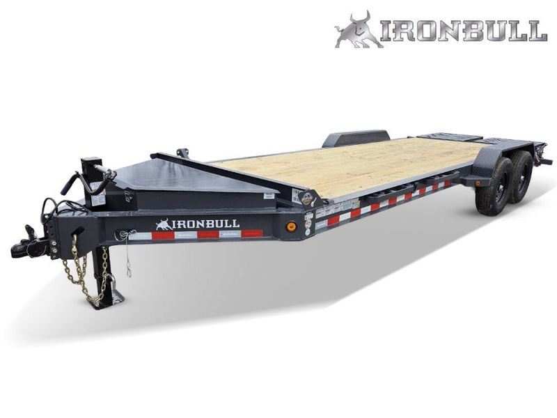 22' Iron Bull EWB Bumper Pull Equipment Trailer Mega Ramps - (2) 7,000 lb Axles 112610 - Stryker Dealership Group