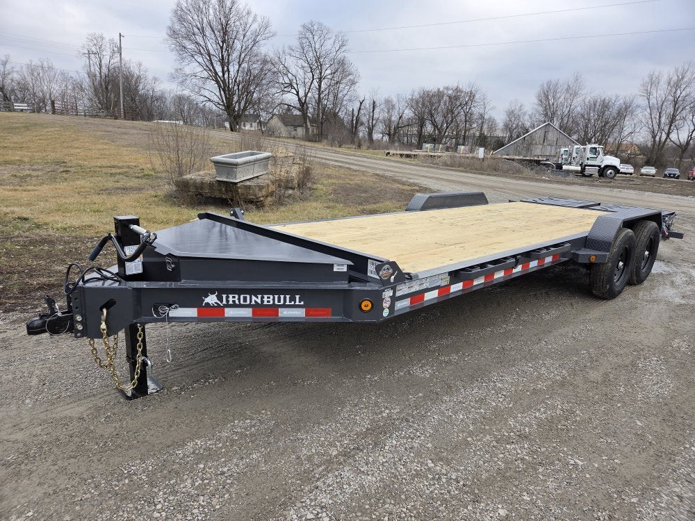 22' Iron Bull EWB Bumper Pull Equipment Trailer Mega Ramps - (2) 7,000 lb Axles 112610 - Stryker Dealership Group