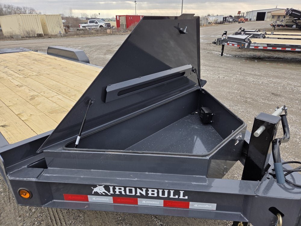 22' Iron Bull EWB Bumper Pull Equipment Trailer Mega Ramps - (2) 7,000 lb Axles 112610 - Stryker Dealership Group
