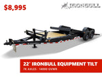 22' Iron Bull TLB Bumper Pull Equipment Tilt Trailer - (2) 7,000 lb Axles 112910 - Stryker Dealership Group
