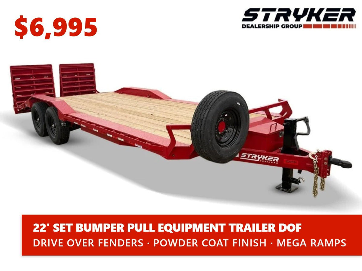 22' Stryker SET Bumper Pull Equipment Trailer DOF - (2) 7K Axles 003796 - Stryker Dealership Group