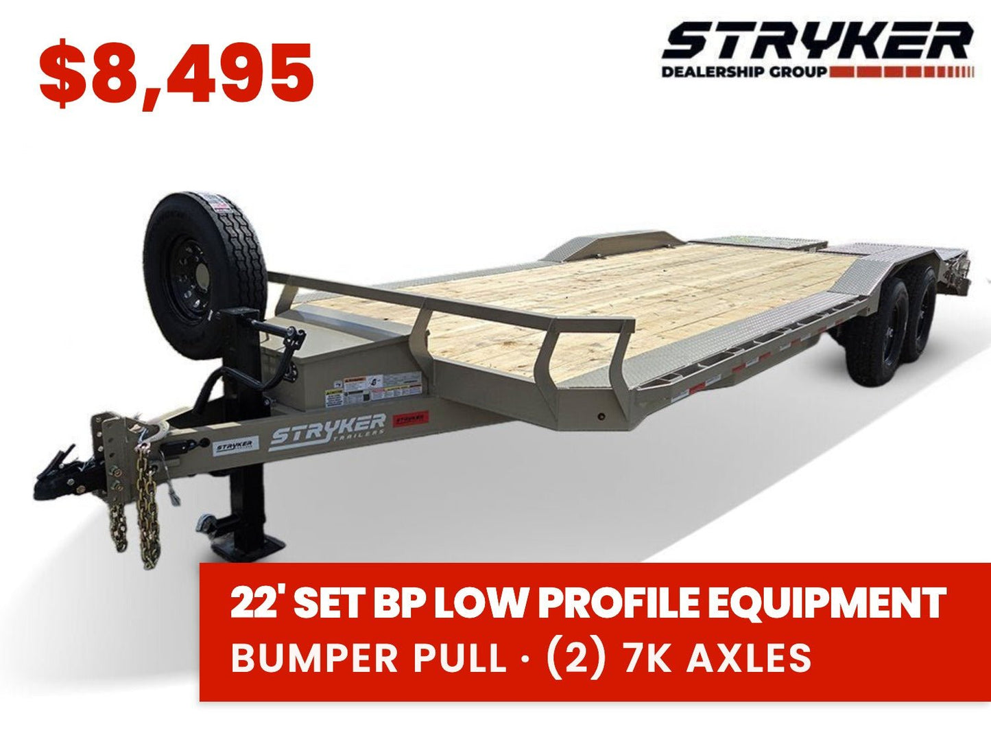 22' Stryker SET Bumper Pull Equipment Trailer DOF - (2) 7K Axles 004083 - Stryker Dealership Group