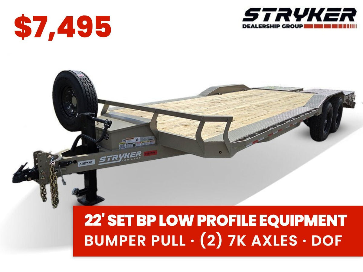 22' Stryker SET Bumper Pull Equipment Trailer DOF - (2) 7K Axles 004083 - Stryker Dealership Group