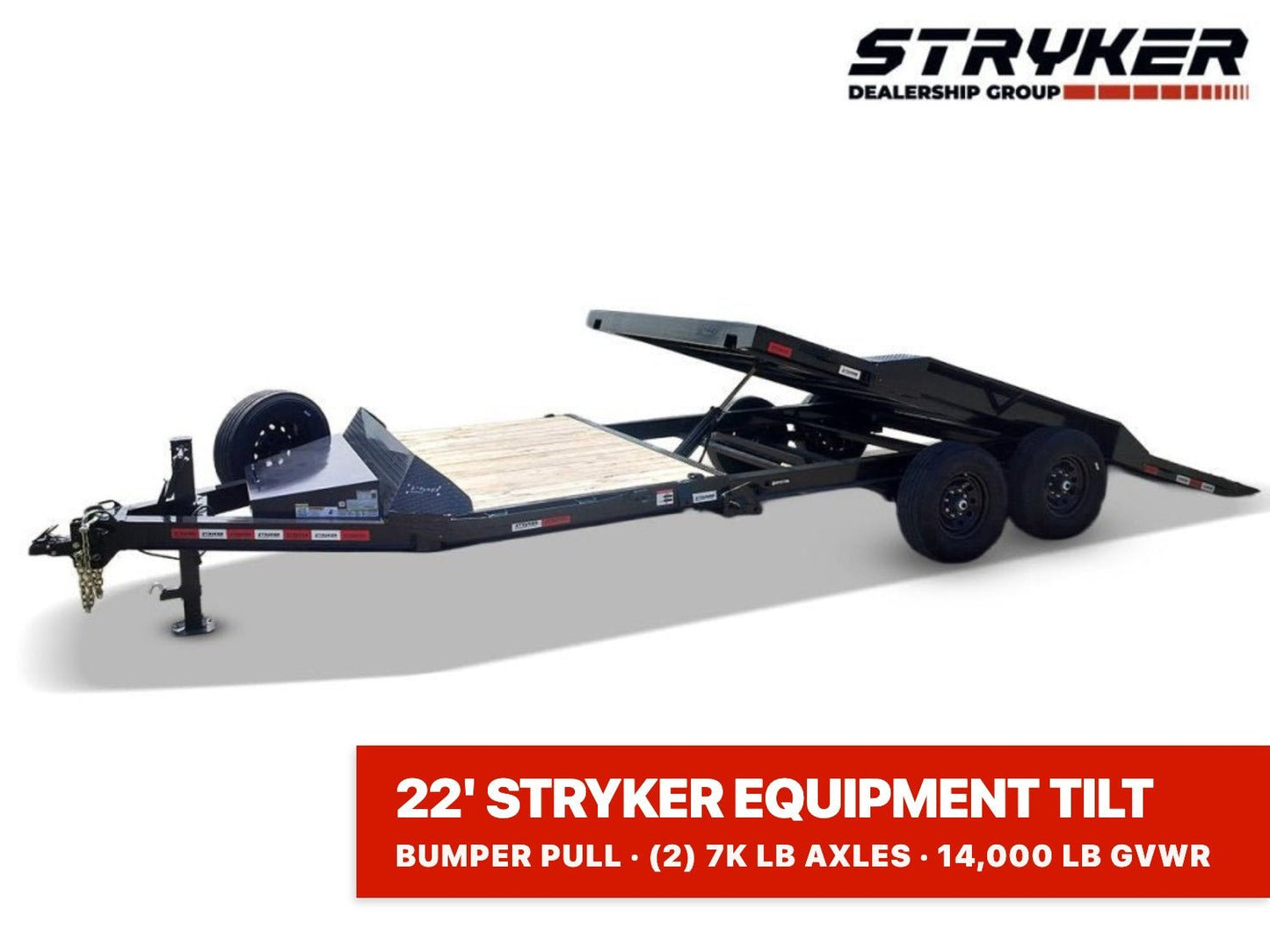 22' Tilt Trailer Drive Over Fenders, 7K Axles 003805 - Stryker Dealership Group