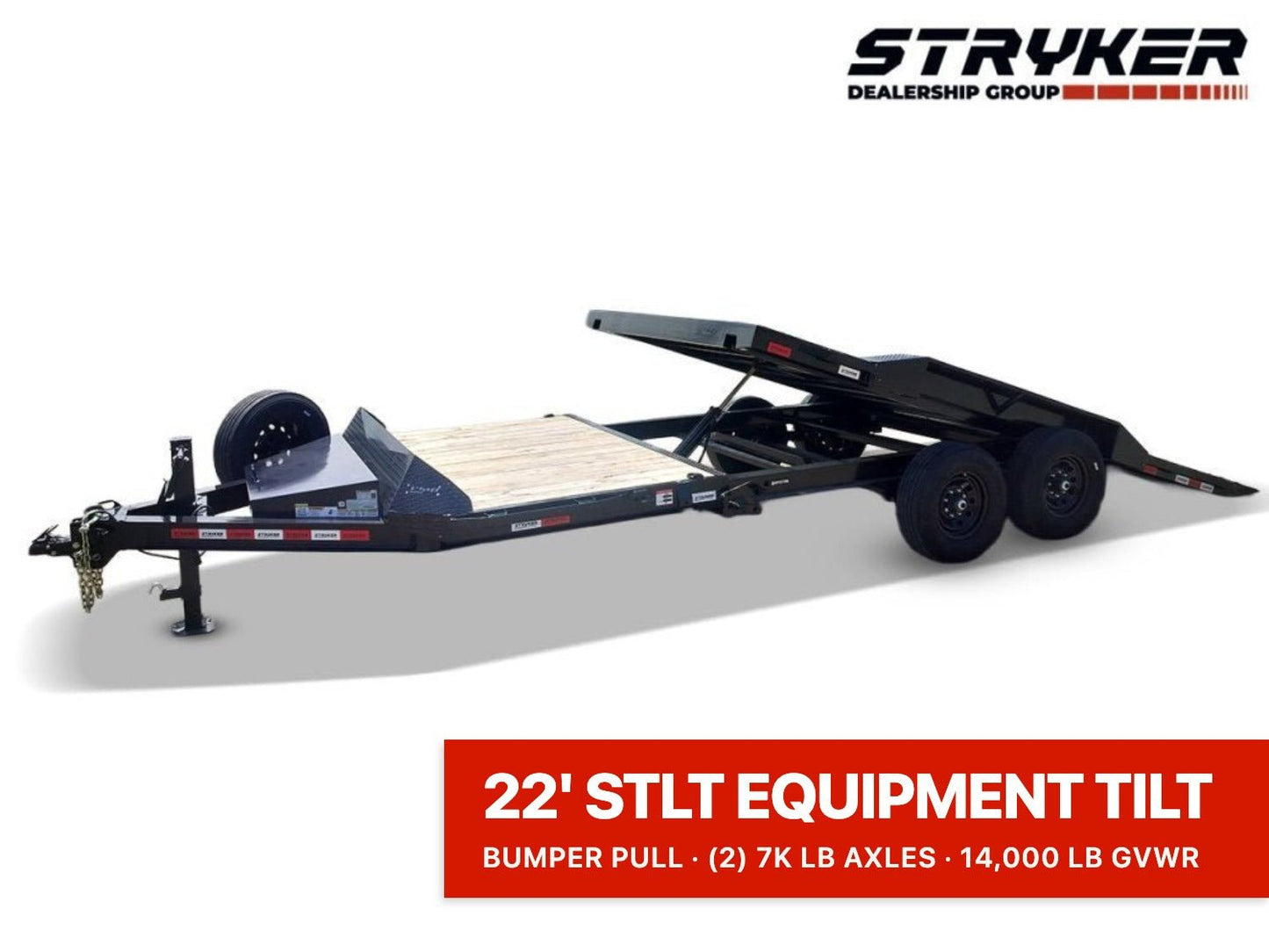22' Tilt Trailer Drive Over Fenders, 7K Axles 3804 - Stryker Dealership Group