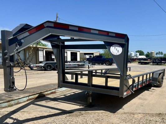 22' Gooseneck Heavy Pipe Rail Equipment Trailer - 6K Axles - Slide In Ramps - Pipe Top Rail - Stryker Dealership Group