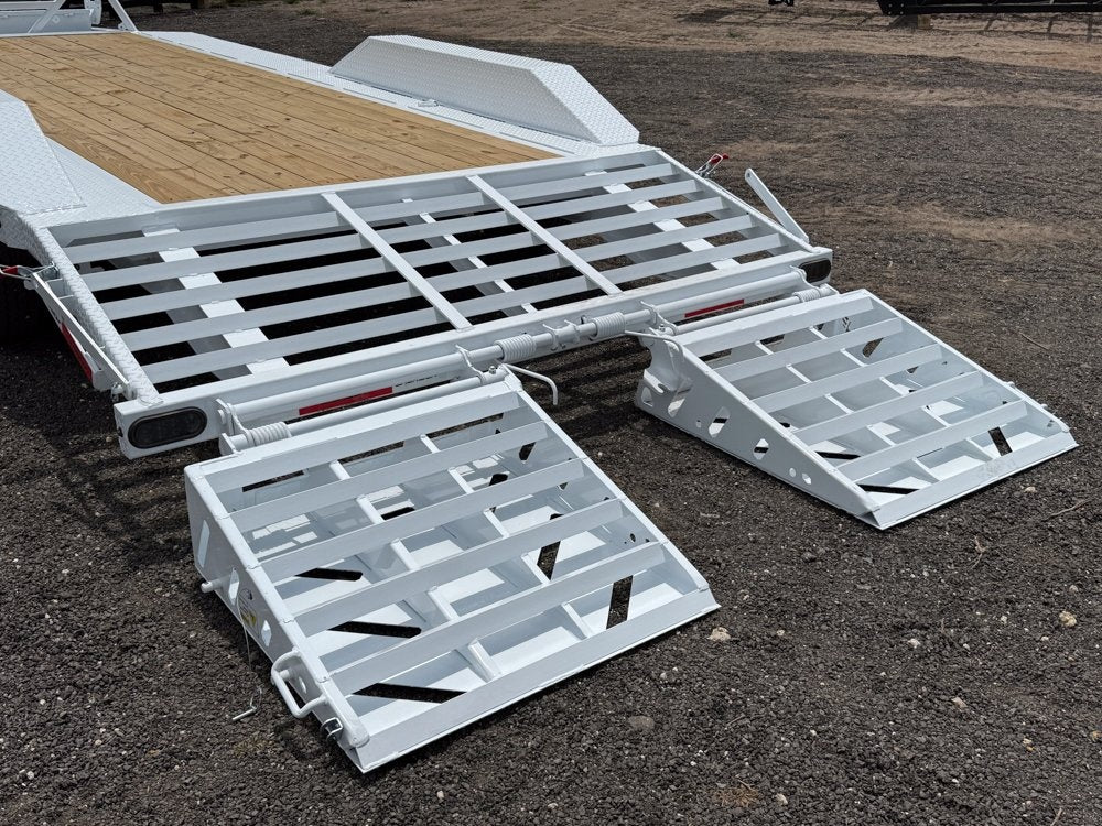 22' HEH Bumper Pull Equipment Trailer (2) 10K Axles, Drive Over Fenders, 3' Dove W/ Mountain Ramps - Equipment Trailers - Stryker Dealership Group