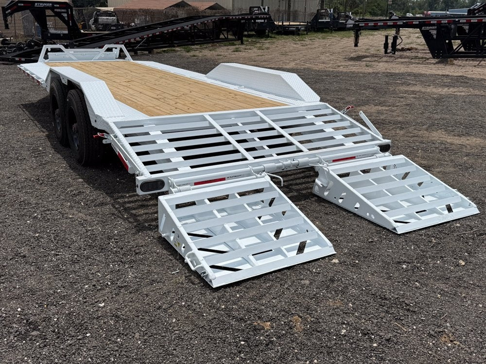 22' HEH Bumper Pull Equipment Trailer (2) 10K Axles, Drive Over Fenders, 3' Dove W/ Mountain Ramps - Equipment Trailers - Stryker Dealership Group