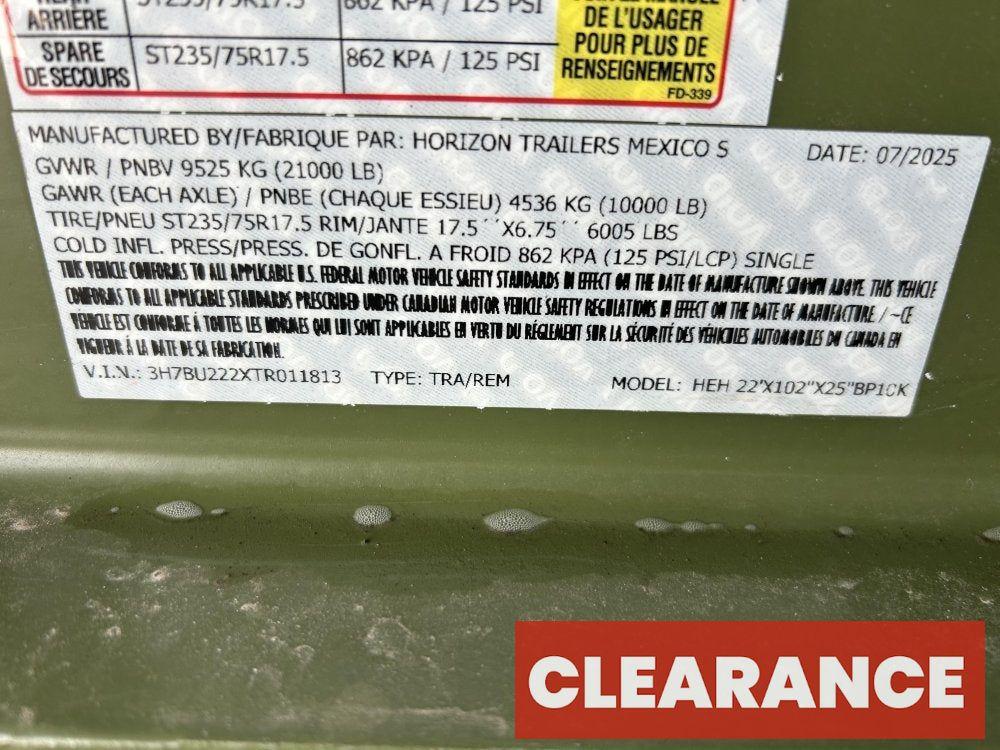 22' HEH Equipment Trailer (2) 10K Axles, Drive Over Fenders, 3' Dove W/ Mountain Ramps - Equipment Trailers - Stryker Dealership Group