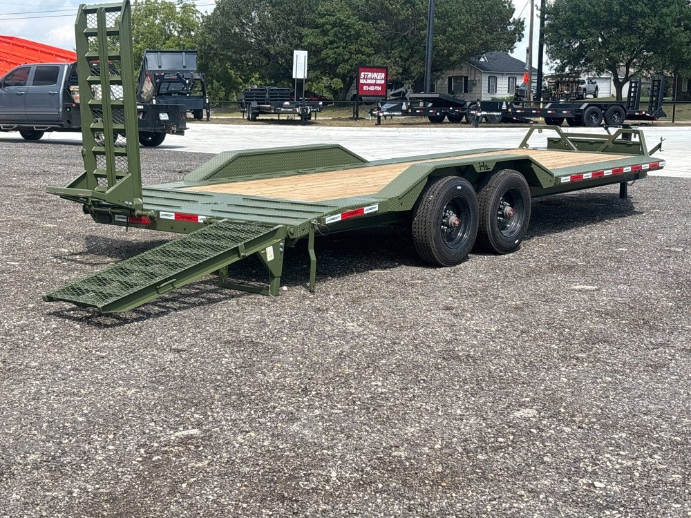 22' HEH Equipment Trailer (2) 10K Axles, Drive Over Fenders, 3' Dove W/Stand Up Ramps - Equipment Trailers - Stryker Dealership Group