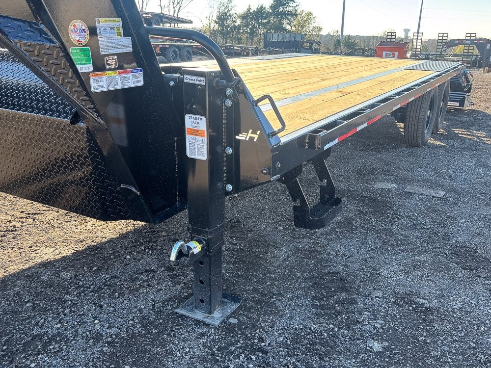 22' Horizon FTZ Gooseneck Hotshot Non-CDL Deckover Trailer Mega Ramps - (2) 7k Axles - Super Single Deckover/DO 7K MR - Stryker Dealership Group