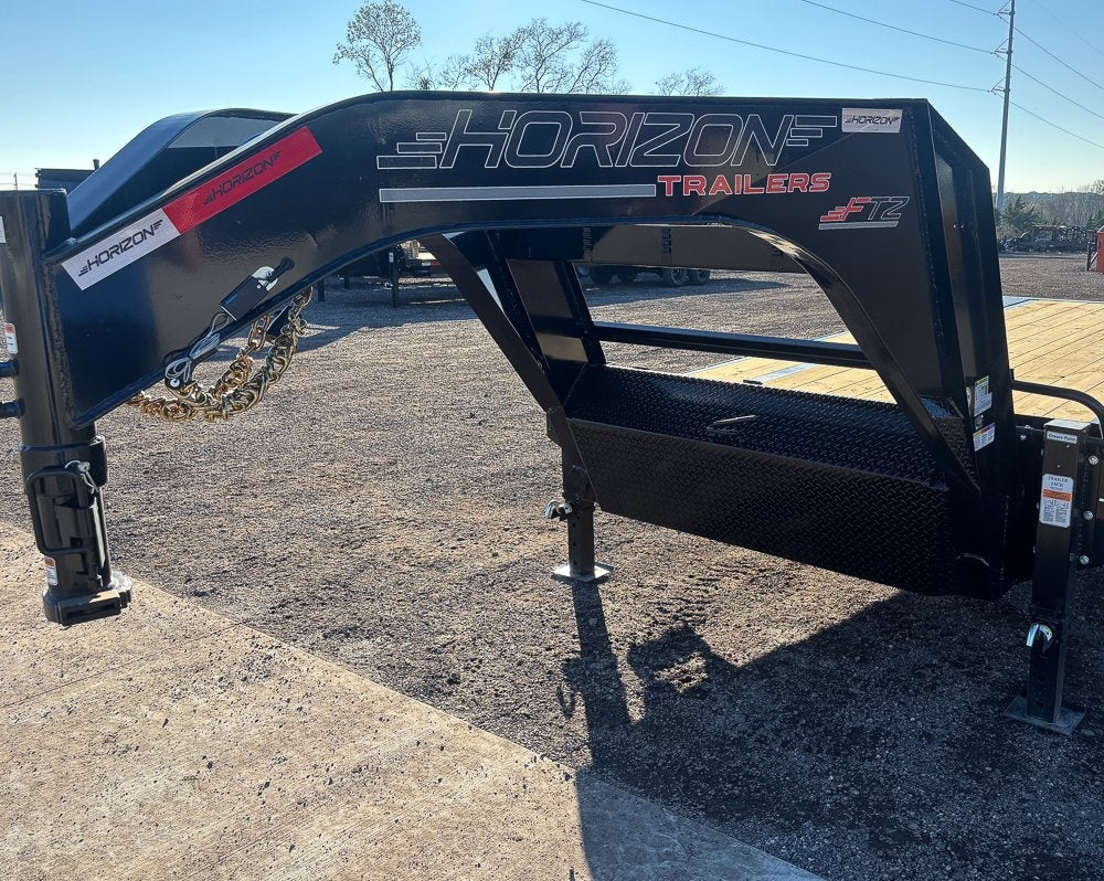22' Horizon FTZ Gooseneck Hotshot Non-CDL Deckover Trailer Mega Ramps - (2) 7k Axles - Super Single Deckover/DO 7K MR - Stryker Dealership Group