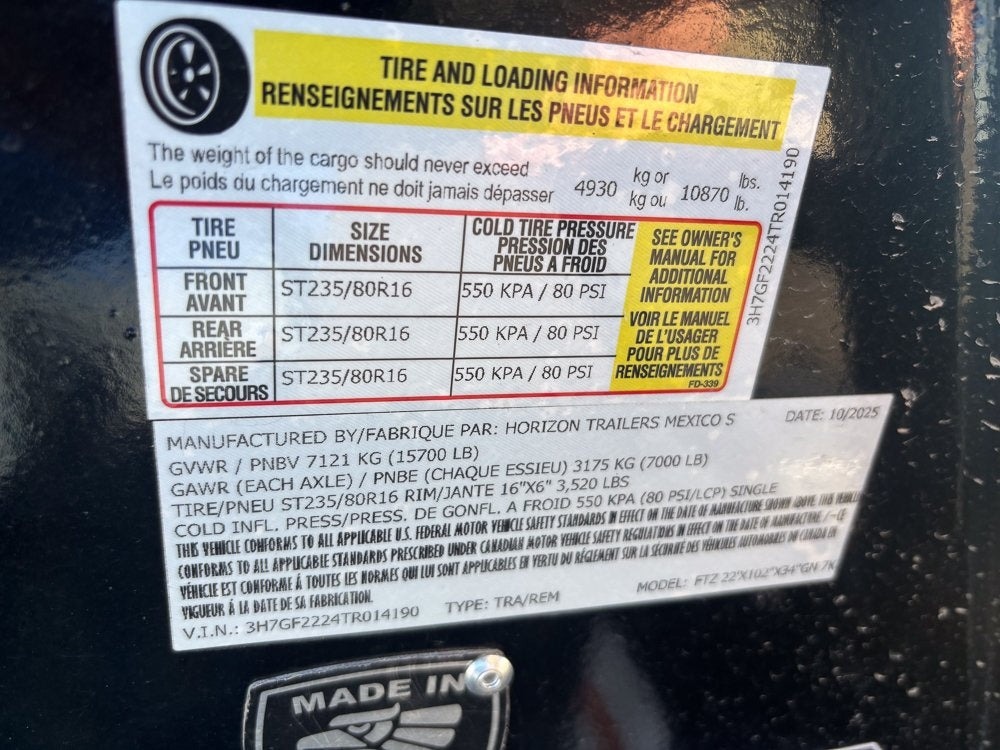 22' Horizon FTZ Gooseneck Hotshot Non-CDL Deckover Trailer Mega Ramps - (2) 7k Axles - Super Single Deckover/DO 7K MR - Stryker Dealership Group