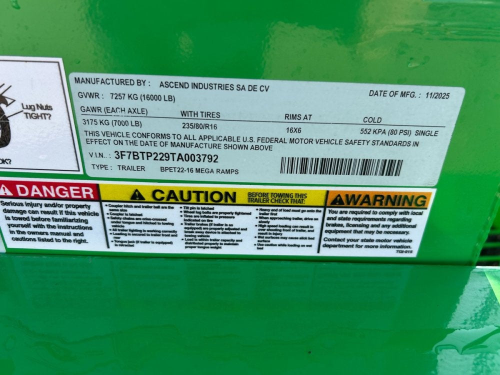 22' Stryker SET Bumper Pull Equipment Trailer DOF - (2) 8K Axles - Equipment Trailers - Stryker Dealership Group