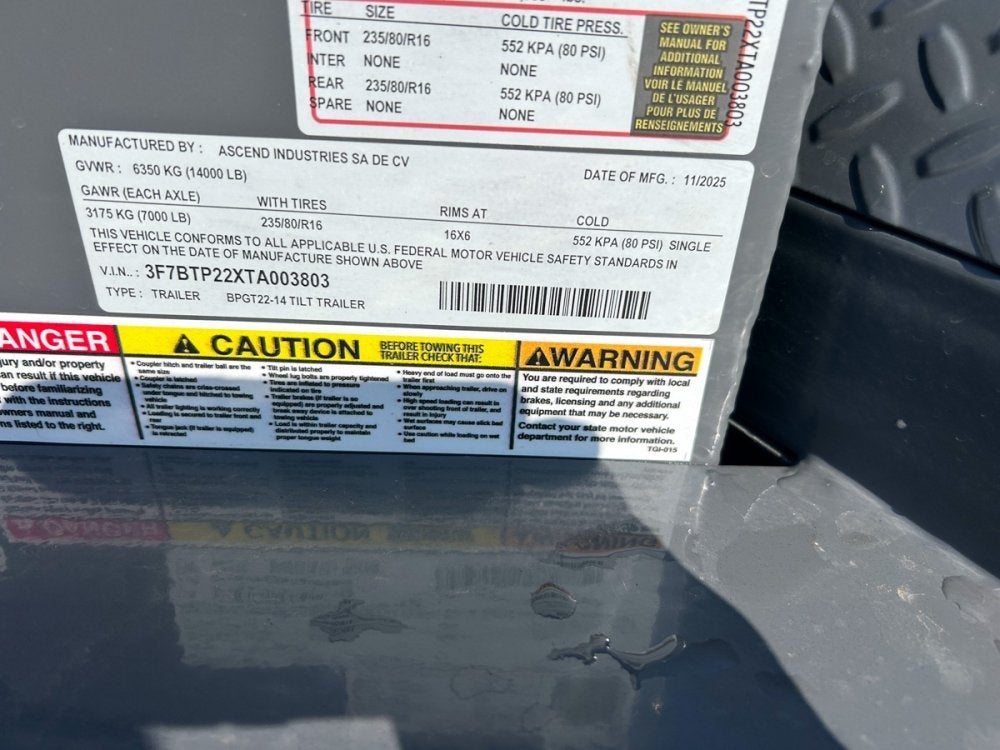 22' Tilt Trailer Drive Over Fenders, 7K Axles - Equipment Tilt - Equipment Trailers - Stryker Dealership Group