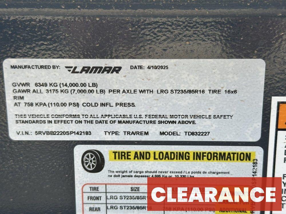 22' Tilt Trailer Lamar (2) 7K Axles 14K GVWR 10K Payload - Equipment Tilt - Stryker Dealership Group