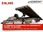 24' Horizon FFT Bumper Pull Full Deckover TIlt Trailer - (2) 10K Axles 018030 - Stryker Dealership Group
