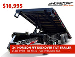 24' Horizon FFT Bumper Pull Full Deckover TIlt Trailer - (2) 10K Axles 018031 - Stryker Dealership Group
