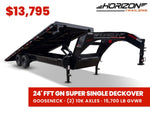 24' Horizon FFT Gooseneck Full Deckover TIlt Trailer - (2) 7K Axles 016920 - Stryker Dealership Group