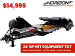 24' Horizon HET Bumper Pull Equipment Tilt Trailer Drive Over Fenders - (2) 10K Axles 019989 - Stryker Dealership Group