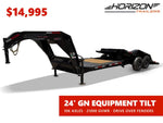 24' Horizon HET Gooseneck Equipment Tilt Trailer Drive Over Fenders - (2) 10K Axles 016852 - Stryker Dealership Group