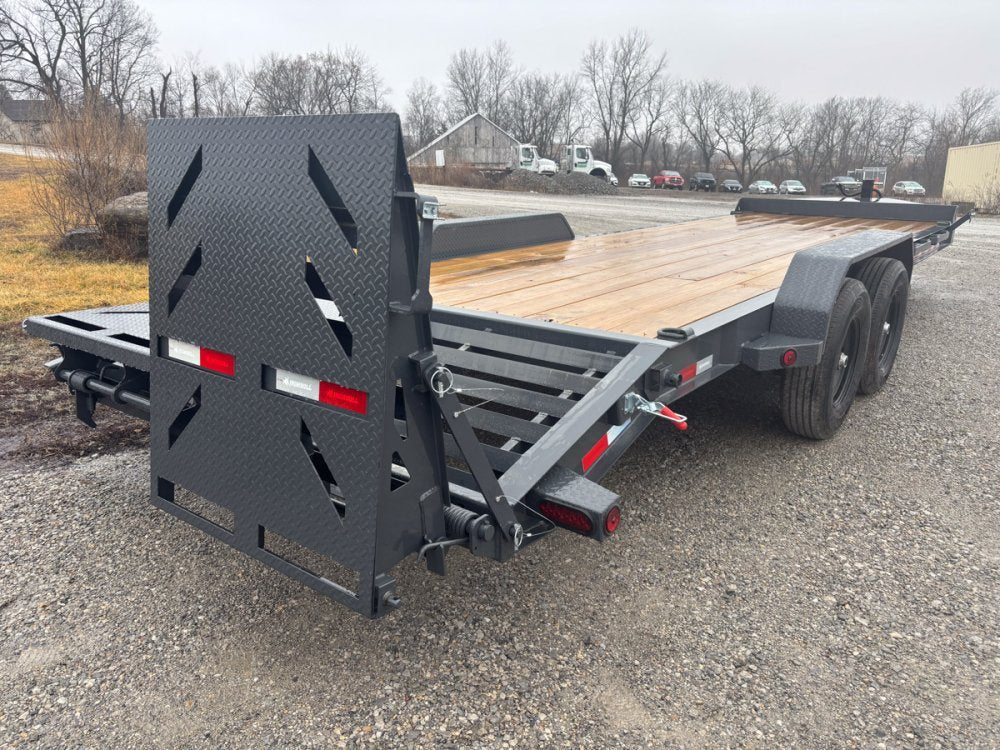 24' Iron Bull EWB Bumper Pull Equipment Trailer Mega Ramps - (2) 7,000 lb Axles 111299 - Stryker Dealership Group