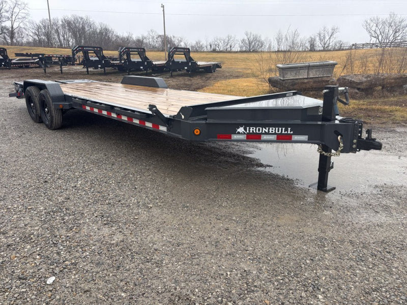 24' Iron Bull EWB Bumper Pull Equipment Trailer Mega Ramps - (2) 7,000 lb Axles 111299 - Stryker Dealership Group