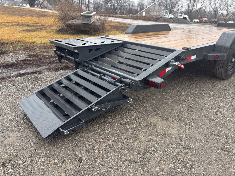 24' Iron Bull EWB Bumper Pull Equipment Trailer Mega Ramps - (2) 7,000 lb Axles 111299 - Stryker Dealership Group