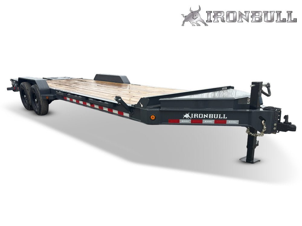 24' Iron Bull EWB Bumper Pull Equipment Trailer Mega Ramps - (2) 7,000 lb Axles 111299 - Stryker Dealership Group