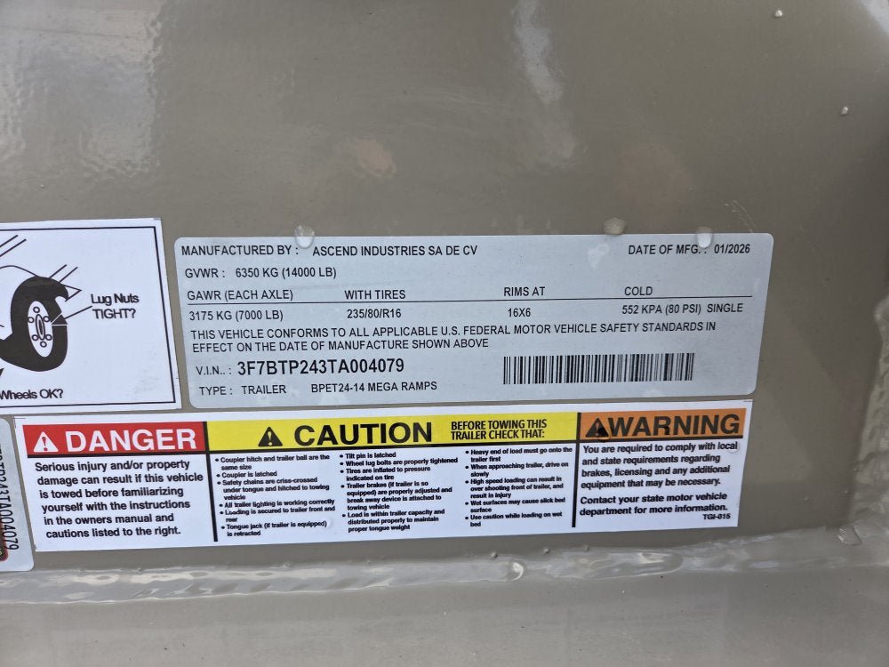 24' Stryker SET Bumper Pull Equipment Trailer DOF - (2) 7K Axles 4079 - Stryker Dealership Group