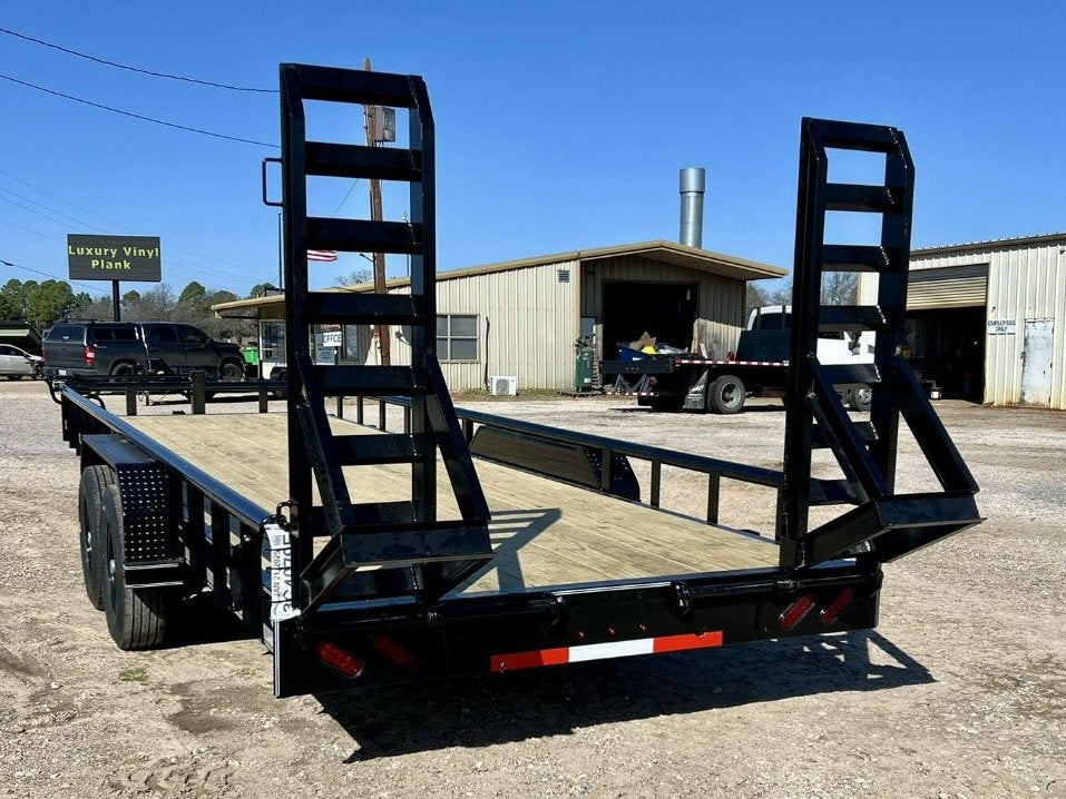 24' Equipment Trailer - 7K Axles - Stand Up Ramps - Pipe Top Rail - Stryker Dealership Group
