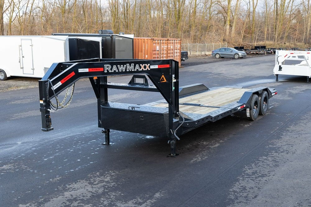 24' GTX Gooseneck Gravity Tilt (2) 7k Torsion Axles 4' Stationary Deck - Equipment Tilt/Drive Over Fenders - Stryker Dealership Group