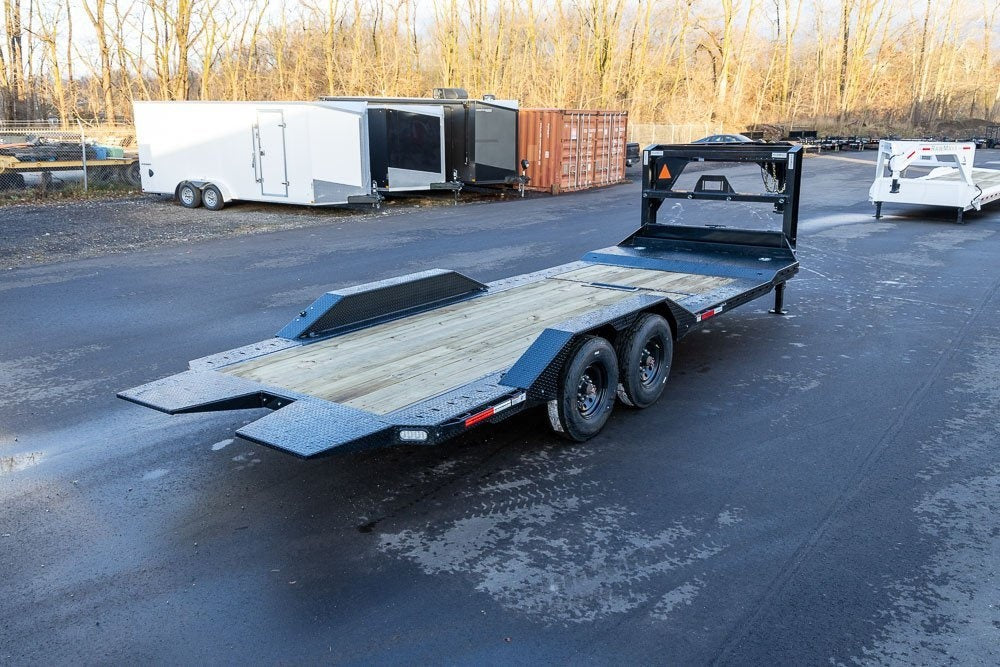 24' GTX Gooseneck Gravity Tilt (2) 7k Torsion Axles 4' Stationary Deck - Drive Over Fenders/Equipment Trailers - Stryker Dealership Group