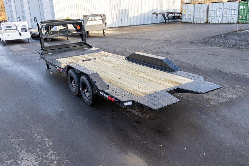 24' GTX Gooseneck Gravity Tilt (2) 7k Torsion Axles 4' Stationary Deck - Drive Over Fenders - Stryker Dealership Group