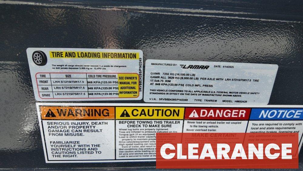 24' H8 Bumper Pull Mega Ramps 8K Axles - Equipment Trailers - Stryker Dealership Group