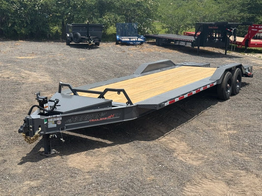 24' HEH Bumper Pull Equipment Trailer (2) 10K Axles, Drive Over Fenders, 3' Dove W/ Mountain Ramps - Drive Over Fenders - Stryker Dealership Group