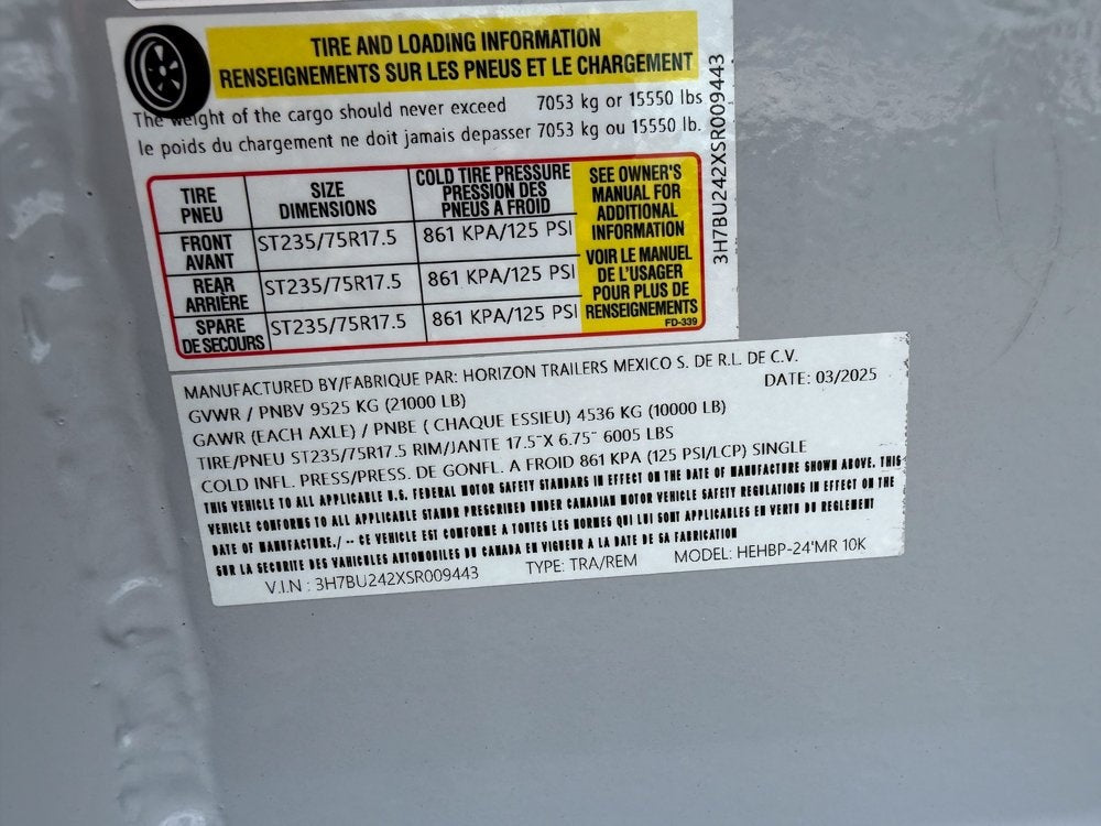 24' HEH Bumper Pull Equipment Trailer (2) 10K Axles, Drive Over Fenders, 3' Dove W/ Mountain Ramps - Equipment Trailers - Stryker Dealership Group