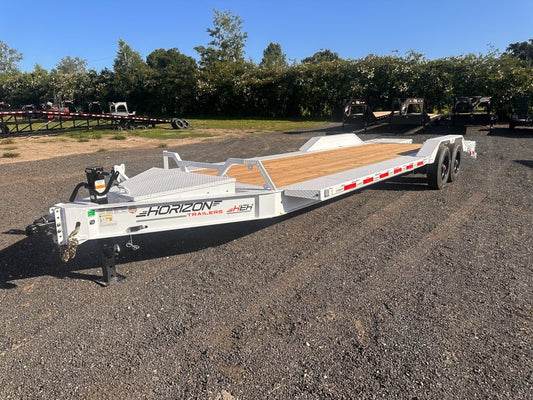 24' HEH Bumper Pull Equipment Trailer (2) 10K Axles, Drive Over Fenders, 3' Dove W/ Mountain Ramps - Equipment Trailers - Stryker Dealership Group