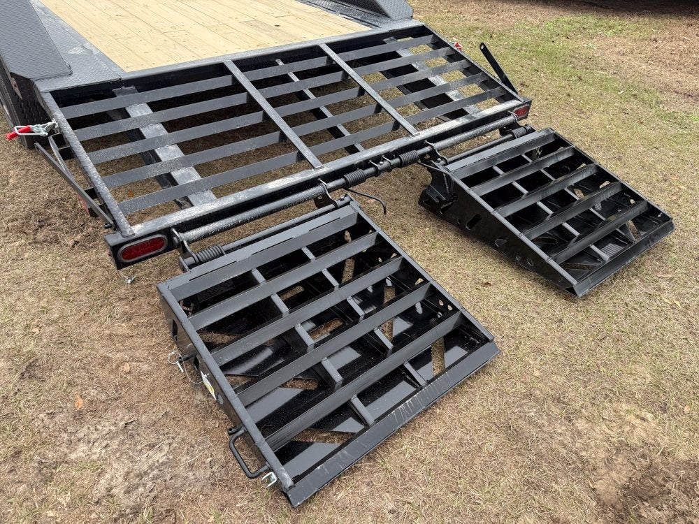24' HEH Bumper Pull Equipment Trailer (2) 10K Axles, Drive Over Fenders, 3' Dove W/ Mountain Ramps - Drive Over Fenders/Equipment Trailers - Stryker Dealership Group