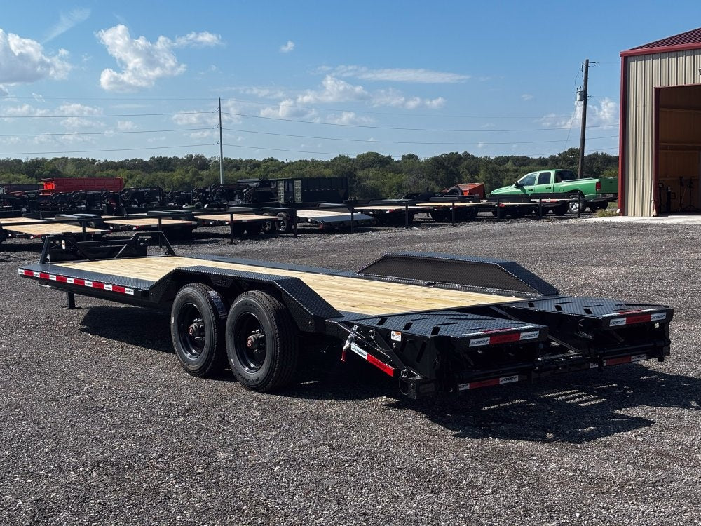 24' HEH Bumper Pull Equipment Trailer (2) 10K Axles, Drive Over Fenders, 3' Dove W/ Mountain Ramps - Drive Over Fenders/Equipment Trailers - Stryker Dealership Group