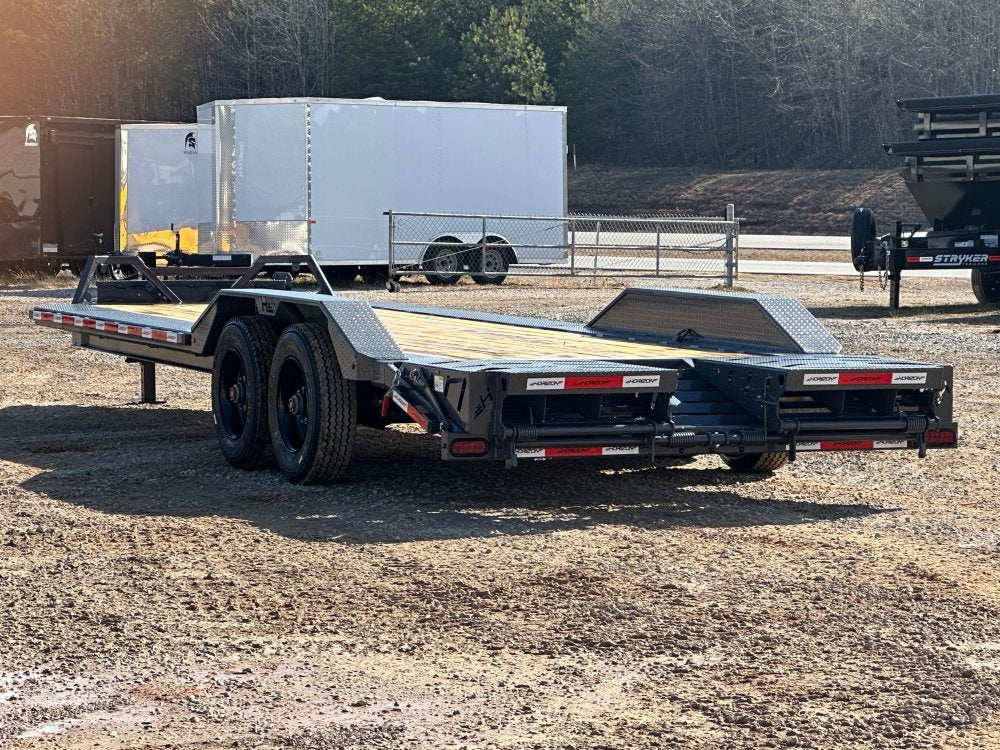 24' HEH Equipment Trailer (2) 10K Axles, Drive Over Fenders, 3' Dove W/ Mountain Ramps - Equipment Trailers/Drive Over Fenders - Stryker Dealership Group