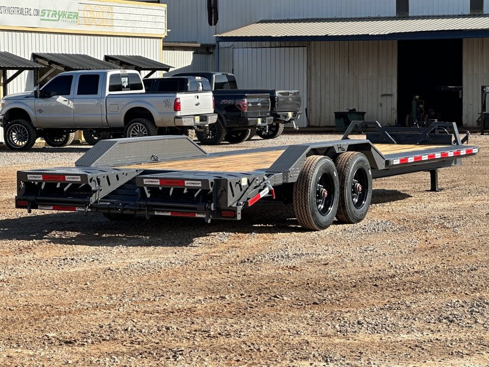 24' HEH Equipment Trailer (2) 10K Axles, Drive Over Fenders, 3' Dove W/ Mountain Ramps - Equipment Trailers/Drive Over Fenders - Stryker Dealership Group