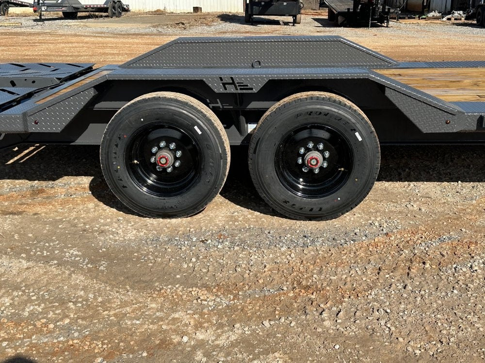 24' HEH Equipment Trailer (2) 10K Axles, Drive Over Fenders, 3' Dove W/ Mountain Ramps - Equipment Trailers/Drive Over Fenders - Stryker Dealership Group