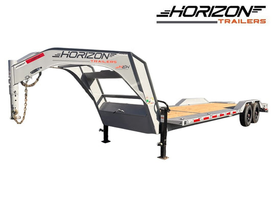 24' HEH Gooseneck Equipment Trailer (2) 10K Axles, Drive Over Fenders, 3' Dove W/ Mountain Ramps - Drive Over Fenders/Equipment Trailers - Stryker Dealership Group